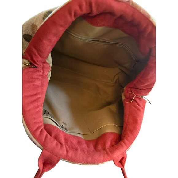 Atenti Hinged Closure Tapestry Betty Handbag With Floral Pattern & Red Accents - Picture 4 of 9